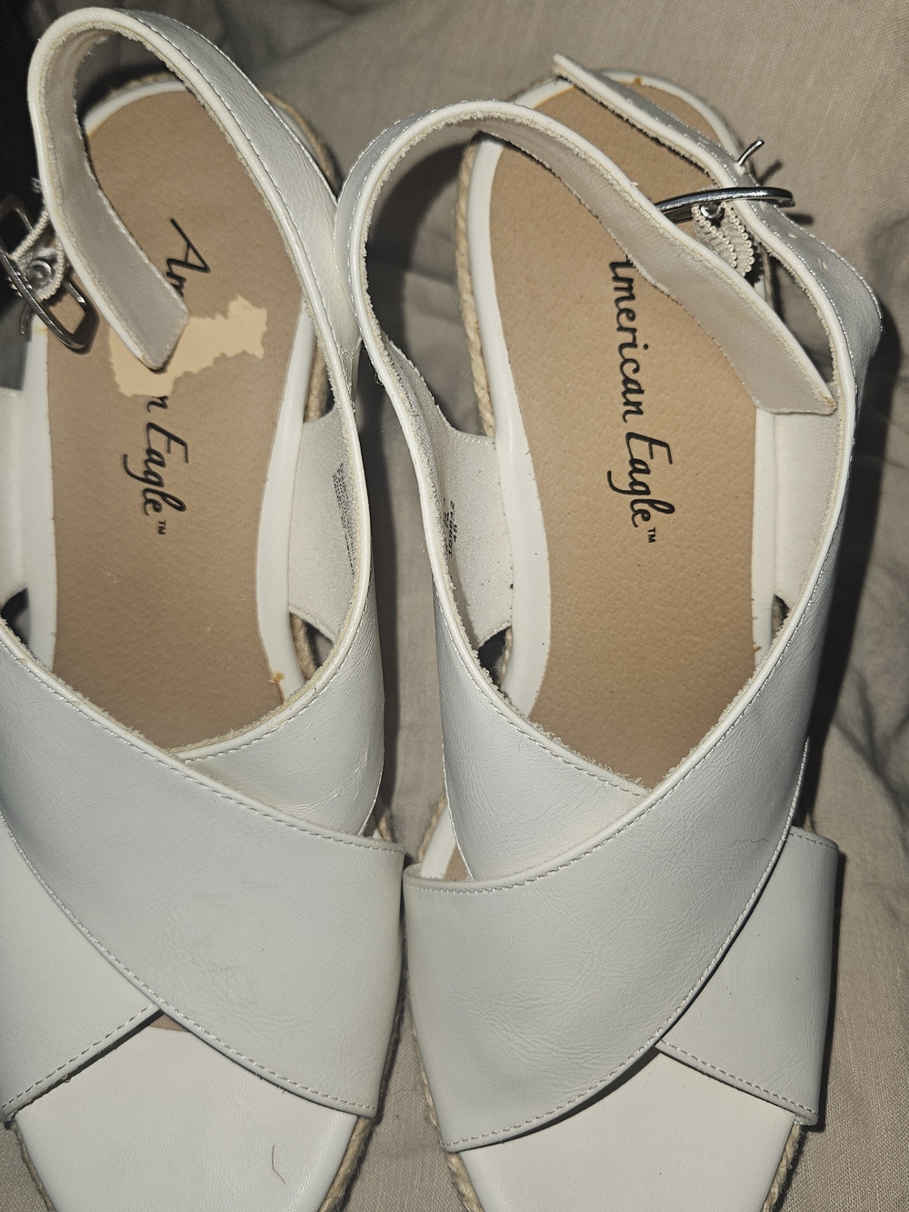 American Eagle Outfitters White Crisscross Slingback Sandals